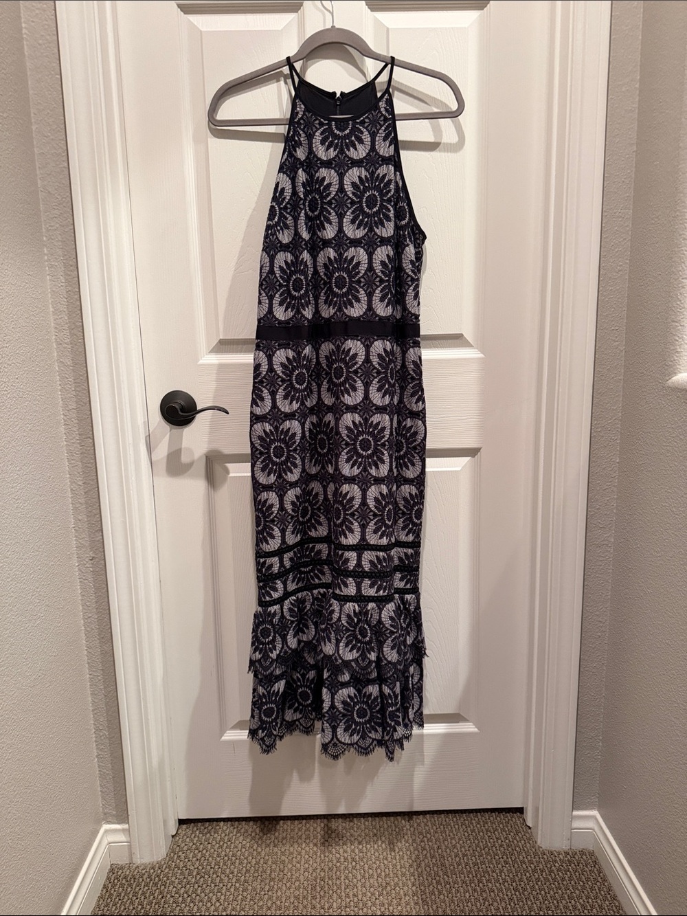 Banana Republic- Black Lace Halter Midi Dress